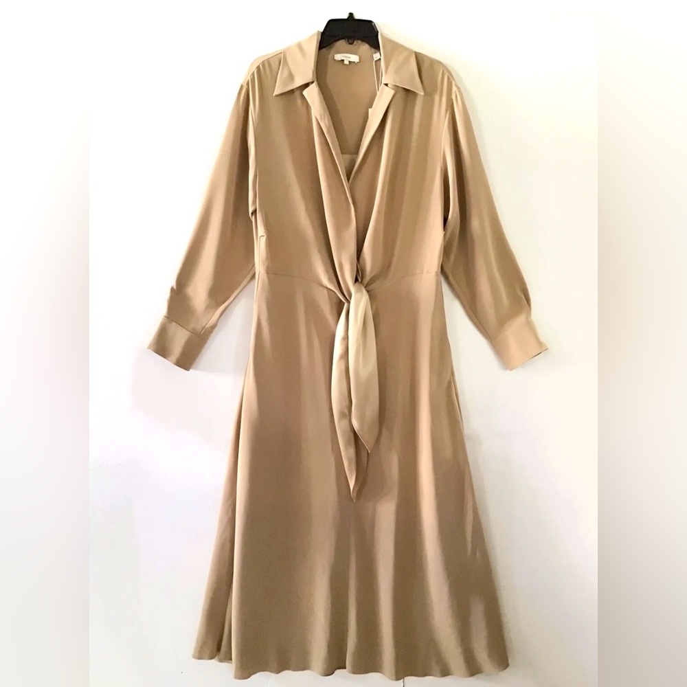 Vince long sleeve V-neck dress NWT